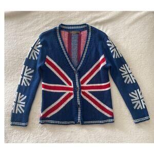 VINTAGE 2014 Han Clothing Childs British Flag Sweater Cardigan 12